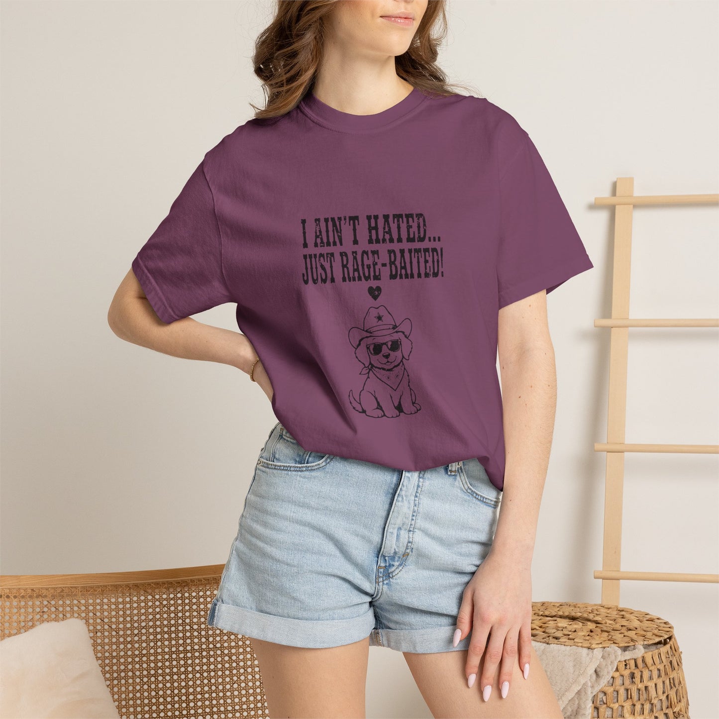 I Ain't Hated Just Rage-Baited Shirt - Funny Western Dog Comfort Colors Tee - Cowboy Dog Rage Baited Shirt - Sarcastic Dog Mom T-Shirt