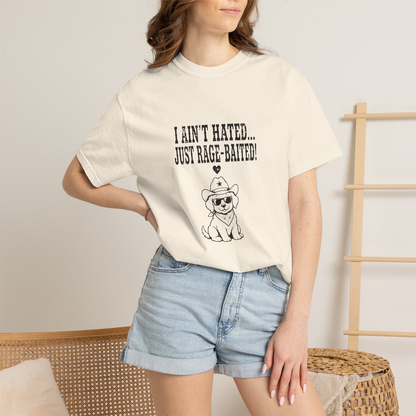 I Ain't Hated Just Rage-Baited Shirt - Funny Western Dog Comfort Colors Tee - Cowboy Dog Rage Baited Shirt - Sarcastic Dog Mom T-Shirt