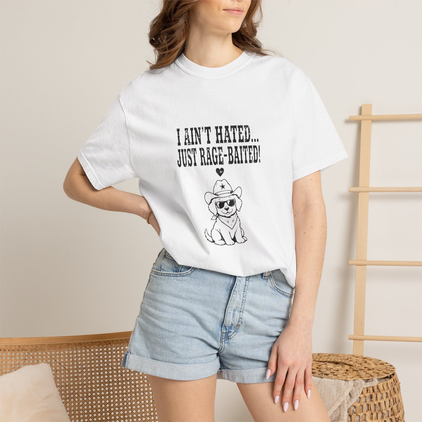 I Ain't Hated Just Rage-Baited Shirt - Funny Western Dog Comfort Colors Tee - Cowboy Dog Rage Baited Shirt - Sarcastic Dog Mom T-Shirt