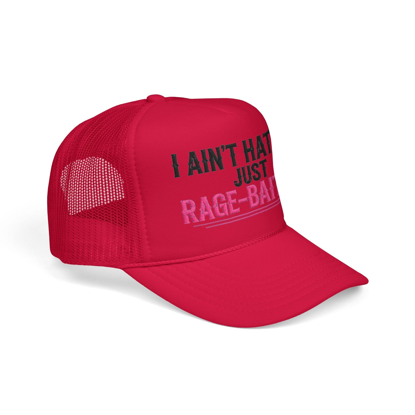 I Ain't Hated Just Rage-Baited Hat - Pink Trucker Hat - Funny Sarcastic Trucker Cap - Western Rage Baited Gift - Embroidered Look