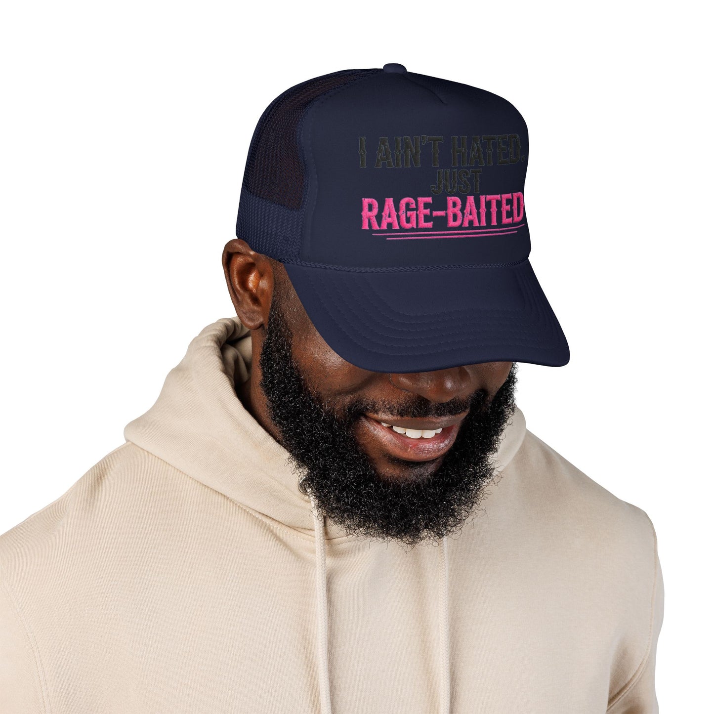 I Ain't Hated Just Rage-Baited Hat - Pink Trucker Hat - Funny Sarcastic Trucker Cap - Western Rage Baited Gift - Embroidered Look