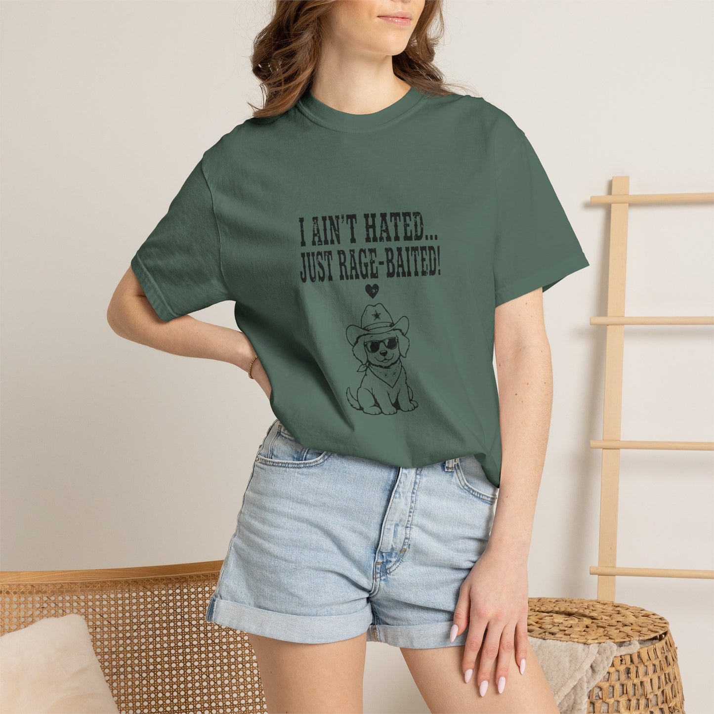 I Ain't Hated Just Rage-Baited Shirt - Funny Western Dog Comfort Colors Tee - Cowboy Dog Rage Baited Shirt - Sarcastic Dog Mom T-Shirt