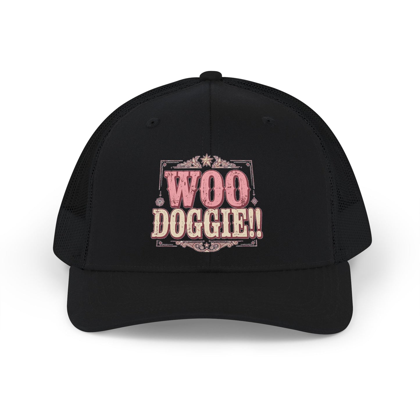 Woo Doggie Trucker Hat- Embroidered Cowboy Hat- Funny Dog Mom Trucker Cap- Western Dog Lover Gift Mesh Back
