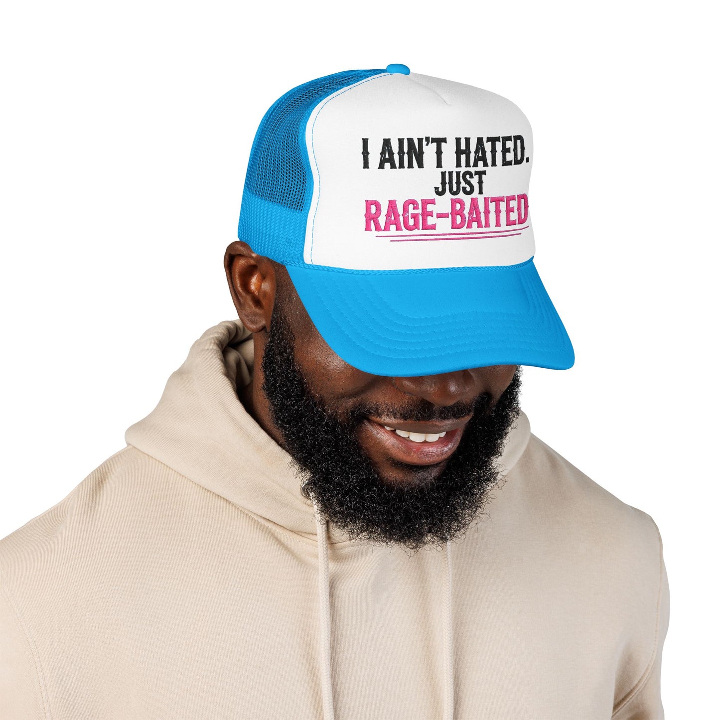 I Ain't Hated Just Rage-Baited Hat - Pink Trucker Hat - Funny Sarcastic Trucker Cap - Western Rage Baited Gift - Embroidered Look
