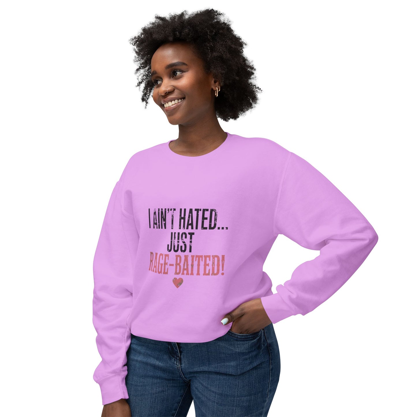 I Ain't Hated Just Rage Baited Sweatshirt | Funny Viral Meme Sweatshirt | Oversized Off Shoulder Sweatshirt | Sarcastic Gift for Her