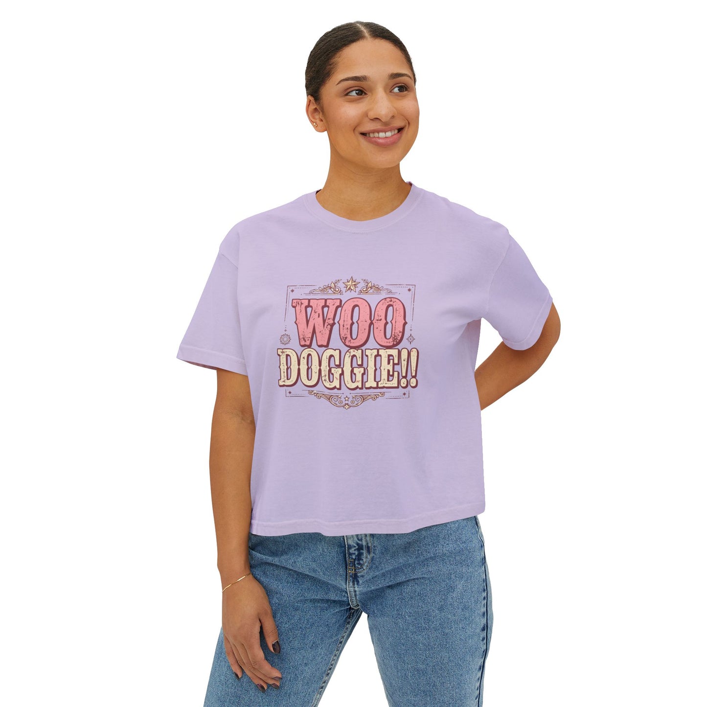 Woo Doggie Cowboy Dog Shirt | Comfort Colors Dog Shirt | Funny Western Dog Mom Tee | Retro Cowgirl Dog T-Shirt | Woo Doggie Co