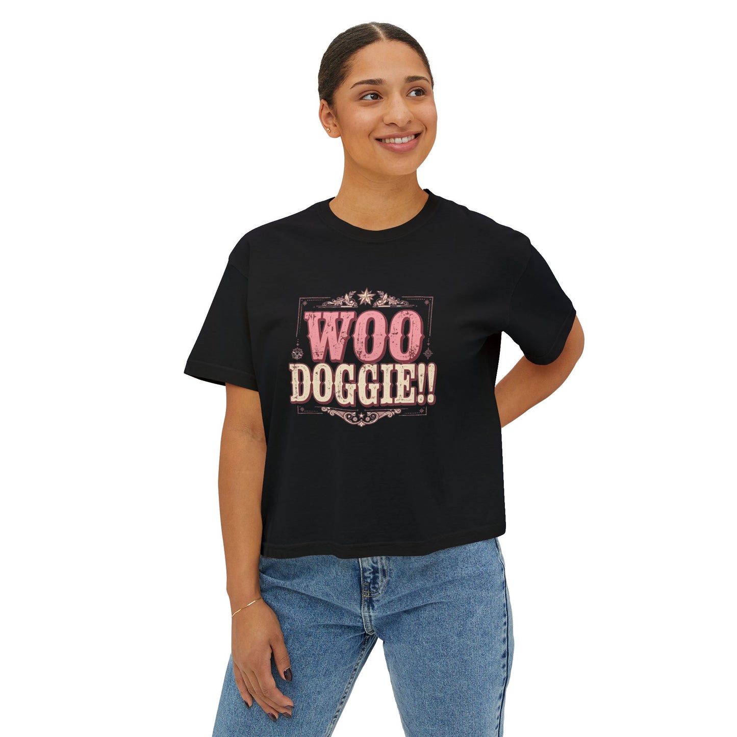 Woo Doggie Cowboy Dog Shirt | Comfort Colors Dog Shirt | Funny Western Dog Mom Tee | Retro Cowgirl Dog T-Shirt | Woo Doggie Co