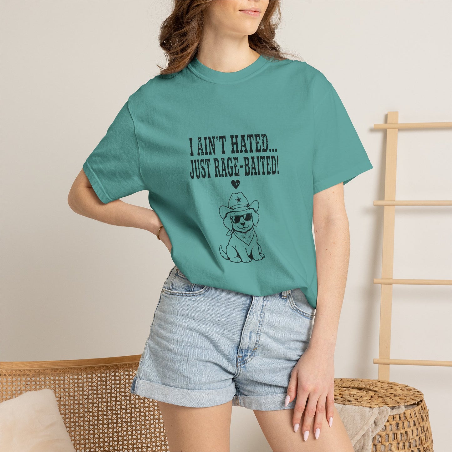 I Ain't Hated Just Rage-Baited Shirt - Funny Western Dog Comfort Colors Tee - Cowboy Dog Rage Baited Shirt - Sarcastic Dog Mom T-Shirt