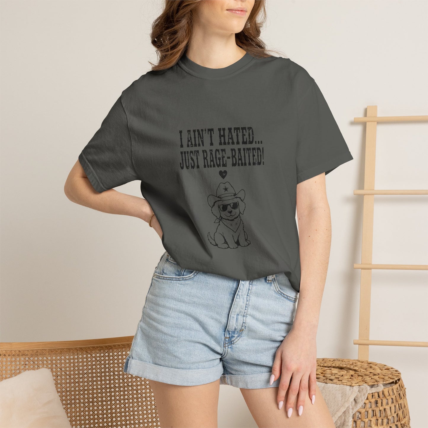 I Ain't Hated Just Rage-Baited Shirt - Funny Western Dog Comfort Colors Tee - Cowboy Dog Rage Baited Shirt - Sarcastic Dog Mom T-Shirt