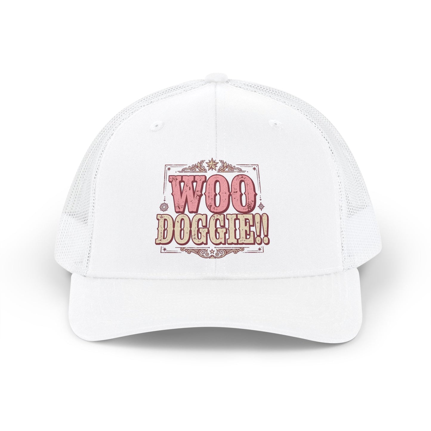 Woo Doggie Trucker Hat- Embroidered Cowboy Hat- Funny Dog Mom Trucker Cap- Western Dog Lover Gift Mesh Back