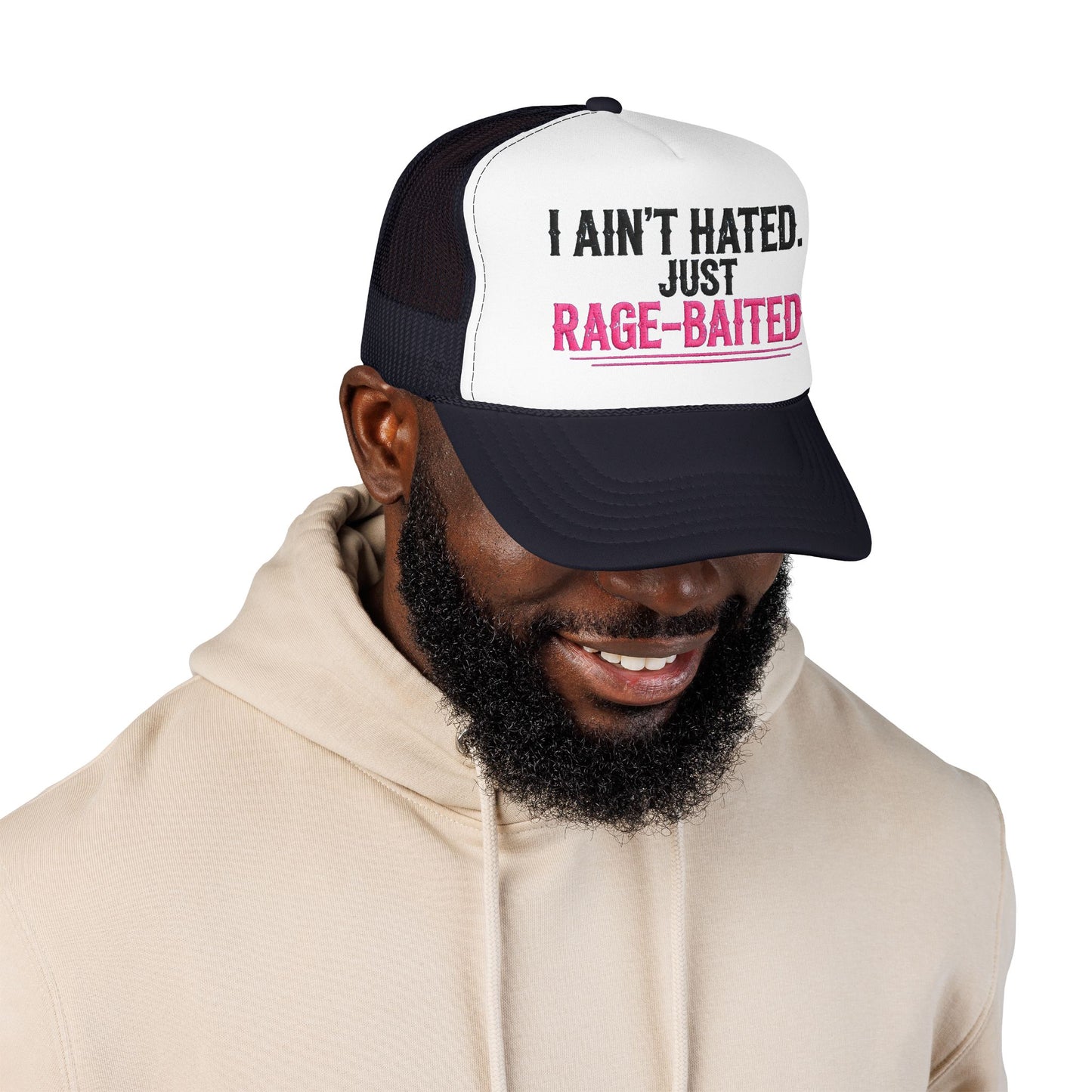 I Ain't Hated Just Rage-Baited Hat - Pink Trucker Hat - Funny Sarcastic Trucker Cap - Western Rage Baited Gift - Embroidered Look