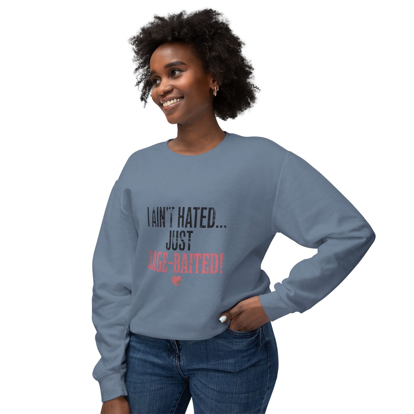 I Ain't Hated Just Rage Baited Sweatshirt | Funny Viral Meme Sweatshirt | Oversized Off Shoulder Sweatshirt | Sarcastic Gift for Her