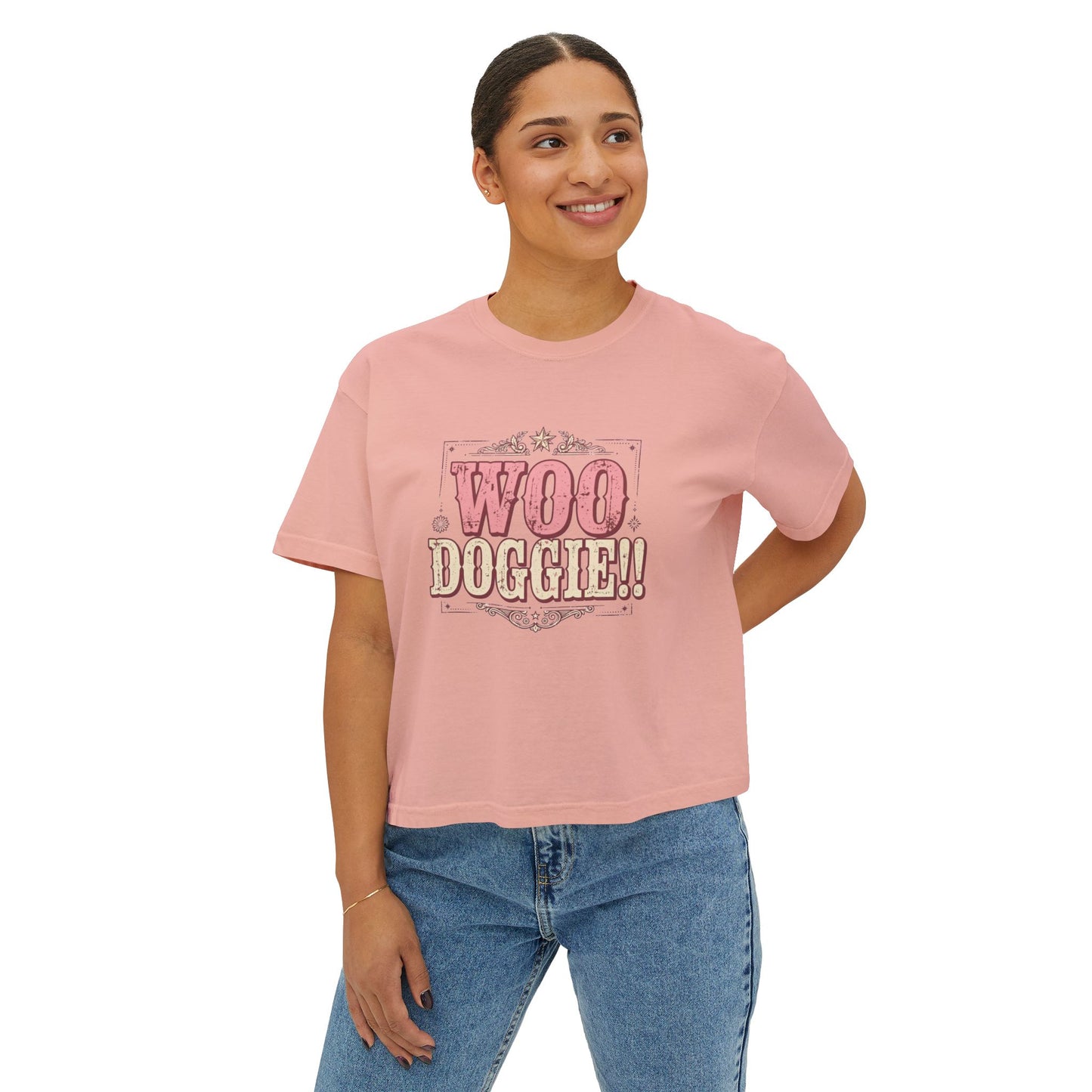 Woo Doggie Cowboy Dog Shirt | Comfort Colors Dog Shirt | Funny Western Dog Mom Tee | Retro Cowgirl Dog T-Shirt | Woo Doggie Co