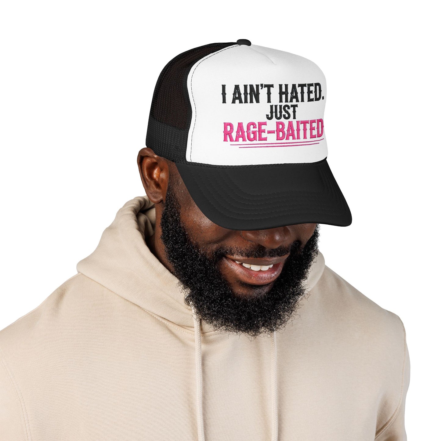 I Ain't Hated Just Rage-Baited Hat - Pink Trucker Hat - Funny Sarcastic Trucker Cap - Western Rage Baited Gift - Embroidered Look