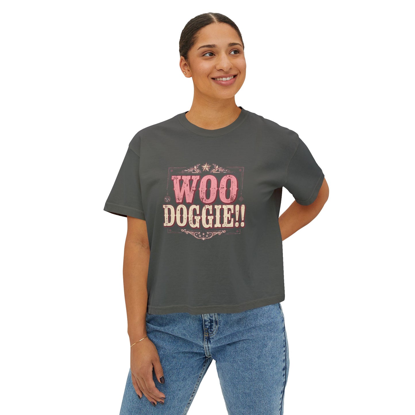 Woo Doggie Cowboy Dog Shirt | Comfort Colors Dog Shirt | Funny Western Dog Mom Tee | Retro Cowgirl Dog T-Shirt | Woo Doggie Co