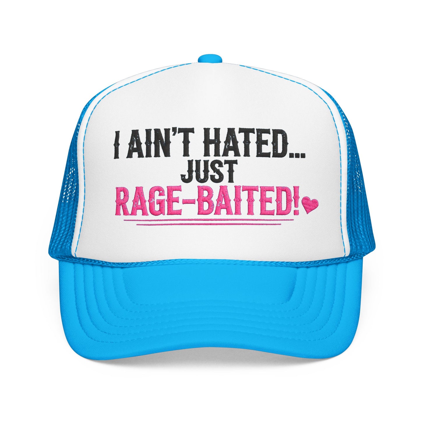 I Ain't Hated Just Rage-Baited Hat - Pink Trucker Hat - Funny Sarcastic Trucker Cap - Western Rage Baited Gift - Embroidered Look