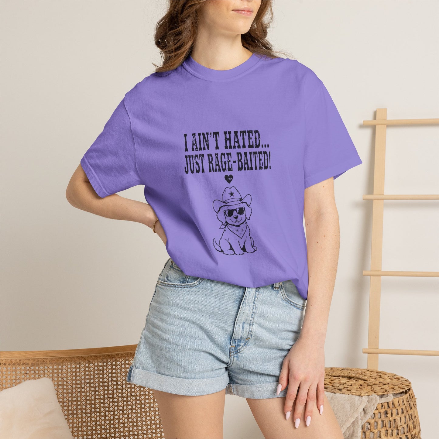 I Ain't Hated Just Rage-Baited Shirt - Funny Western Dog Comfort Colors Tee - Cowboy Dog Rage Baited Shirt - Sarcastic Dog Mom T-Shirt