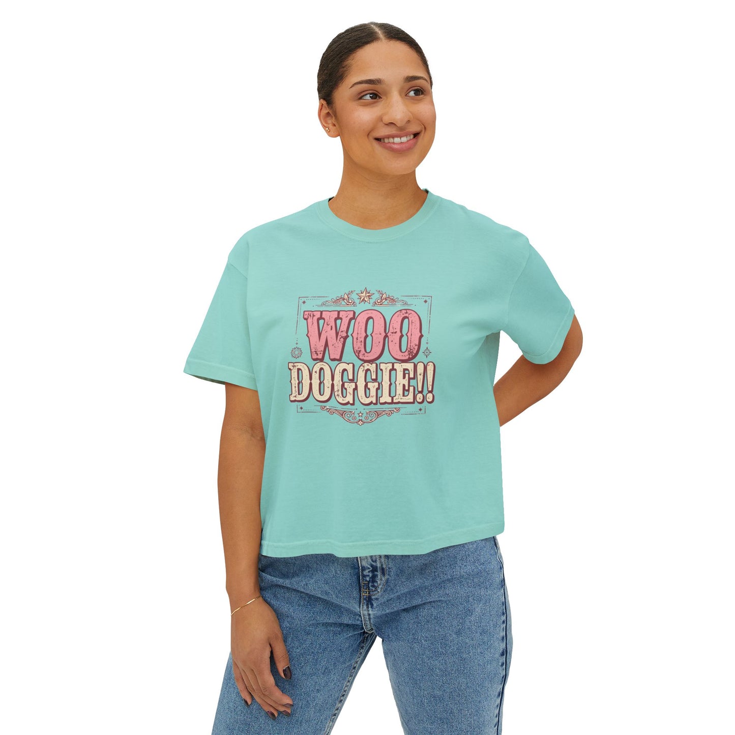 Woo Doggie Cowboy Dog Shirt | Comfort Colors Dog Shirt | Funny Western Dog Mom Tee | Retro Cowgirl Dog T-Shirt | Woo Doggie Co