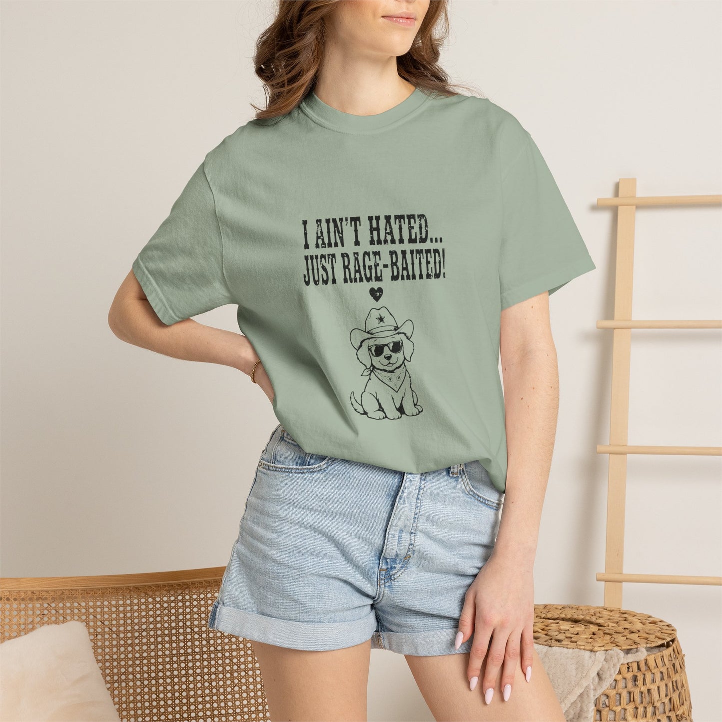I Ain't Hated Just Rage-Baited Shirt - Funny Western Dog Comfort Colors Tee - Cowboy Dog Rage Baited Shirt - Sarcastic Dog Mom T-Shirt