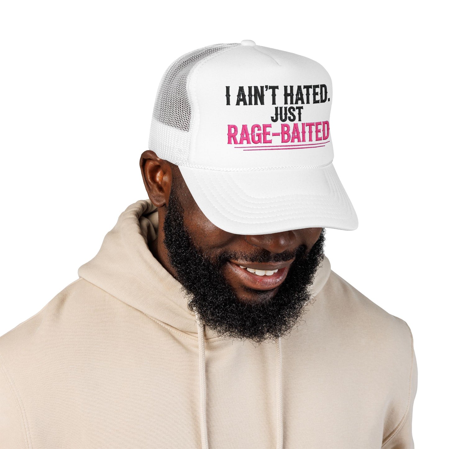 I Ain't Hated Just Rage-Baited Hat - Pink Trucker Hat - Funny Sarcastic Trucker Cap - Western Rage Baited Gift - Embroidered Look