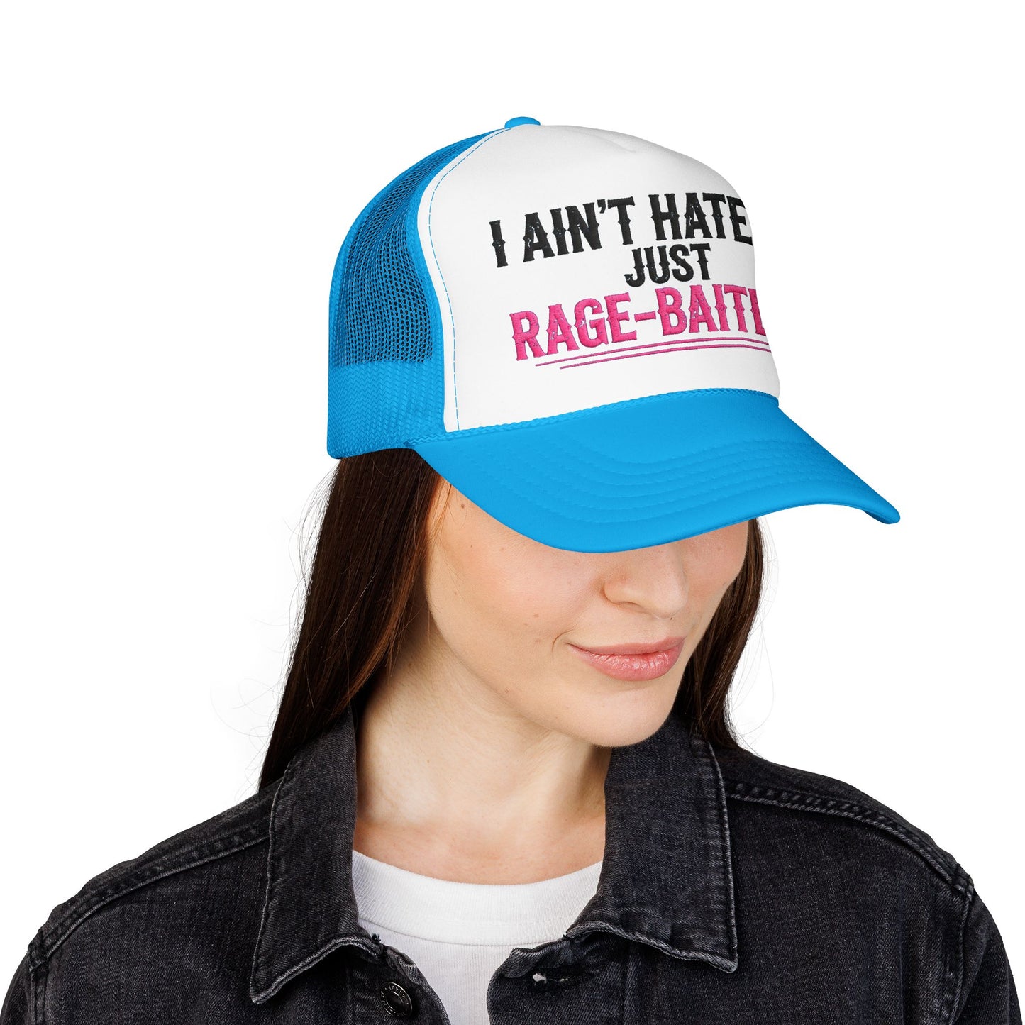 I Ain't Hated Just Rage-Baited Hat - Pink Trucker Hat - Funny Sarcastic Trucker Cap - Western Rage Baited Gift - Embroidered Look