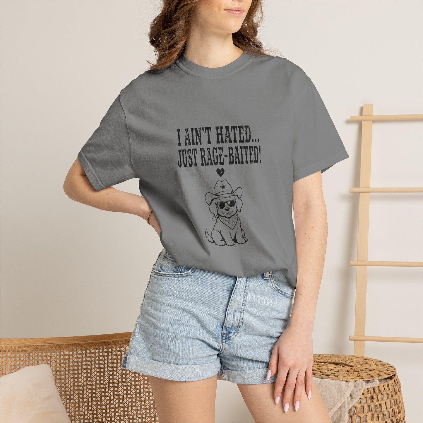 I Ain't Hated Just Rage-Baited Shirt - Funny Western Dog Comfort Colors Tee - Cowboy Dog Rage Baited Shirt - Sarcastic Dog Mom T-Shirt
