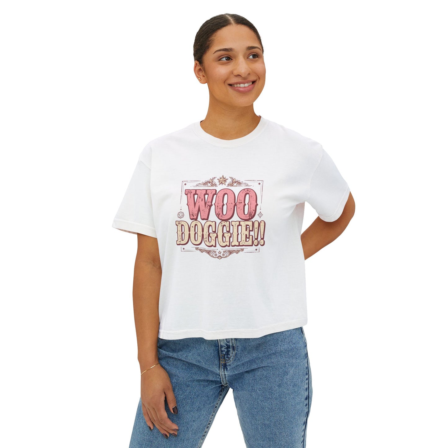 Woo Doggie Cowboy Dog Shirt | Comfort Colors Dog Shirt | Funny Western Dog Mom Tee | Retro Cowgirl Dog T-Shirt | Woo Doggie Co
